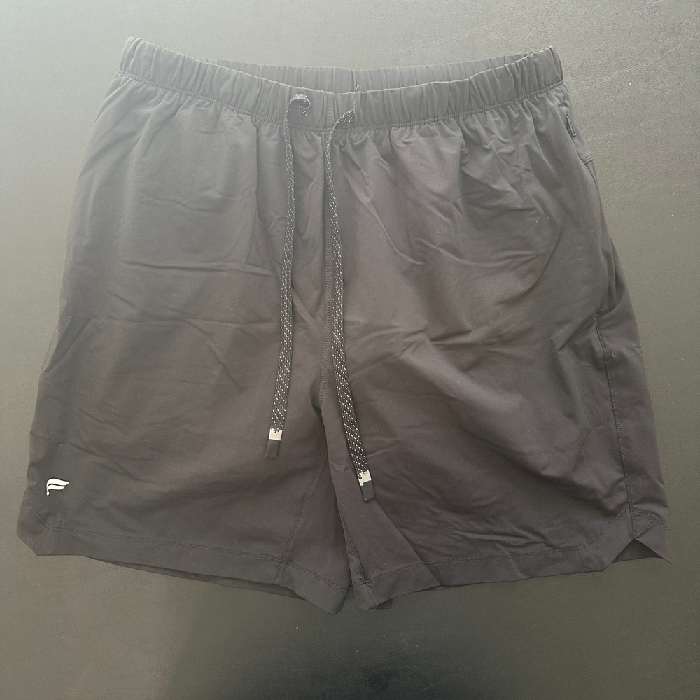 Fabletics Athletic Shorts Men Large Black Drawstring Activewear 7 Inch Inseam